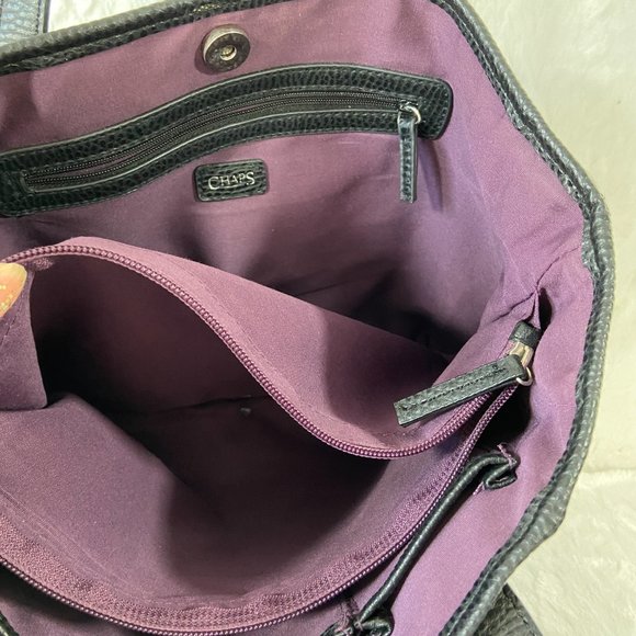 Chaps Pebble Gunmetal texture Shoulder Bag soft Classic Look - Picture 7 of 10